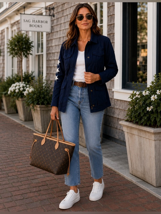 GAP Jackets & Blazers - GAP Navy Americana Utility Jacket Coastal Luxe Military Anorak